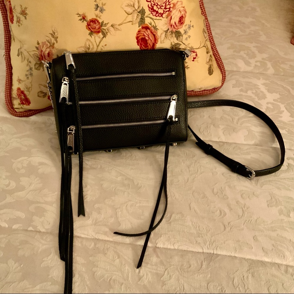 Rebecca Minkoff Beautiful!!! Mini Zip Rocker Leather Crossbody Bag - Picture 2 of 9